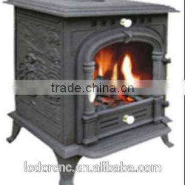 freestanding Cast iron wood burning fireplace