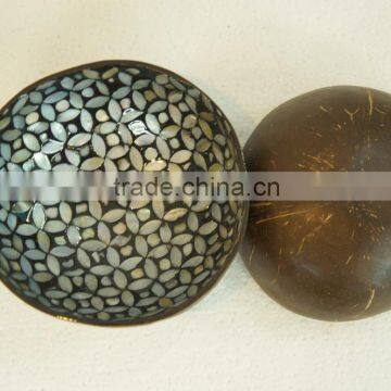 Eco friendly high quality handmade vietnam silver lacquer coconut shell salad bowl