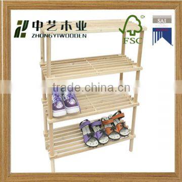 FSC&SA8000 high quality promotional unfinished homemade wooden shoe racks