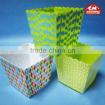 Disposable Paper Popcorn Cups with square base