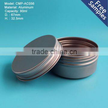 screw top metal cans 3oz,90ml screw top round aluminum tin cans