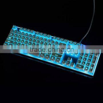 New LED Illuminated Gaming Keyboard,Seven Adjustable Color Backlit Keyboard With Aluminium Alloy Top Cover photo-2