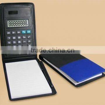 2015 New pu Feather Case Hot Sale 8 Digits Solar Notebook With Calculator photo-2