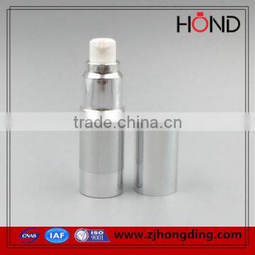 2016 hot stamping hot selling gold/silver/black 50ml acrylic cosmetic airless pump bottle luxury white color packaging