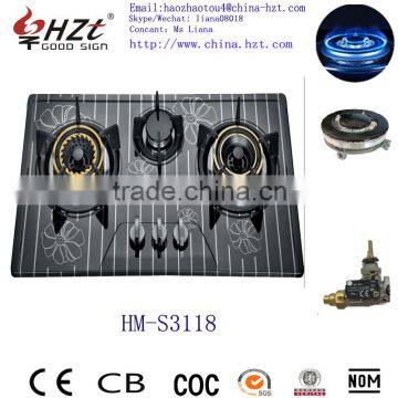 high efficiency corner black stainless steel gas hob for sale