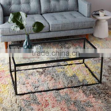 Clear-cut metal base Box Frame Coffee Table