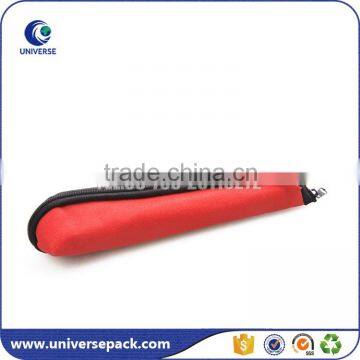 Promotional red nylon stationery bag with zipper for pen