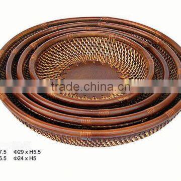 Candy & Fruit round rattan bowl