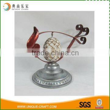 Red Metal Birds And Ceramic Pinecone Table Home Decoration