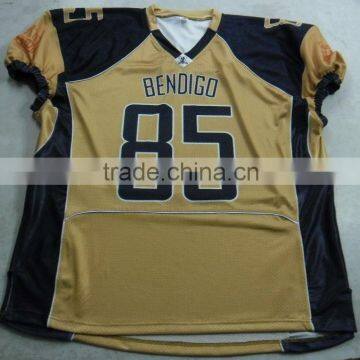 100 % Polyester Sublimation American Football Jersey with custom colors and design