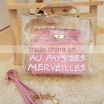 2014 summer candy color transparent beach bags