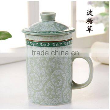 China ceramic cup with large capacity cover