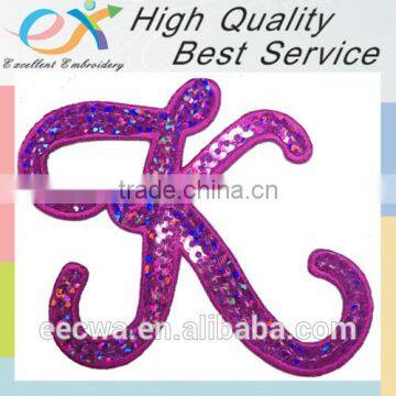 customized self-adhesive sequin appliques letters