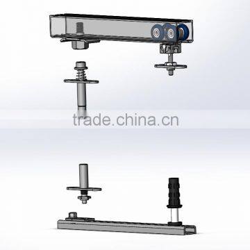 Bi-fold sliding wood door mechanism for roller system