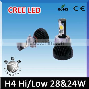 Super Bright 10V-32V 28W 2550LM H4 H13 9004 9007 Sockets 5000K Cree Auto Car Led Headlight Kit