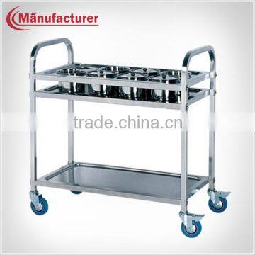 Hotel Stainless Steel Seasoning Cart Trolley and Kettle Rack Trolley