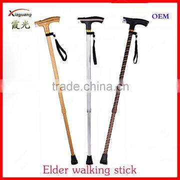 aluminum two sections ten points adjustable telescopic elder old man walking stick with led light