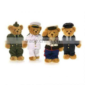 hot cute lovely teddy bear plush toys with uniform