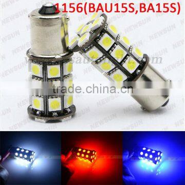 2pcs BA15S 27 SMD 1156 Led 5050 Amber/Yellow turn signal light, DC 12V-14V CANBUS led No OBC Error Car 27SMD 1156 LED Light Bulb