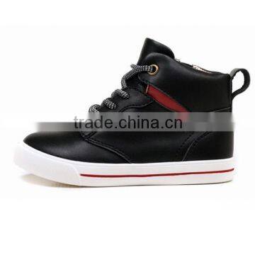 2016 Boys Stylish Black Lace-up Children Ankle High Shoes