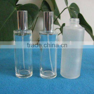 clear or frosted glass cosmetic bottle