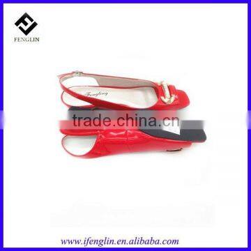 popular design red pu new brand lady sandal