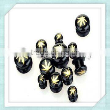 UV acrylic jewelry leaf ear plug body piercing jewelry