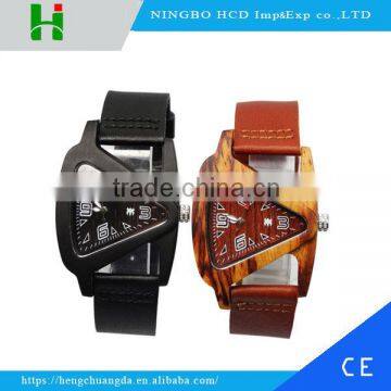 Handmade natural sandalwood leather strap wooden watch for adult