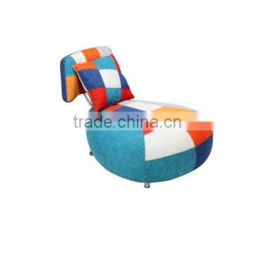 Patchwork backrest adjustable ottoman