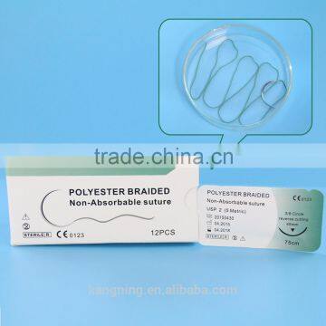 Polyester Braided Non-absorbable suture with needle