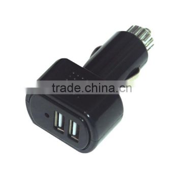 Car cigarette plug with two USB ports