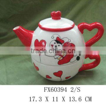 ceramic valentine kettle