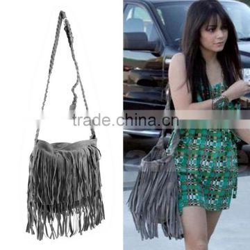 Women Fringe Tassel Suede Shoulder Messenger Cross Body Satchel Bag Handbag