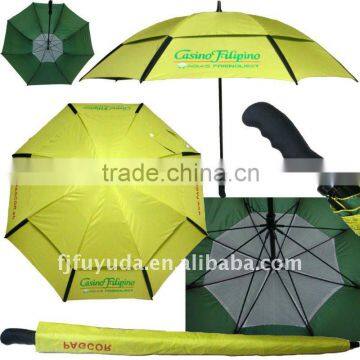 color coated double canopy wind vented golf umbrella