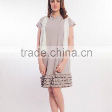 2016 Chinese Style V-neck Flouncing Ladies Long One Piece Dress Wholesale photo-2