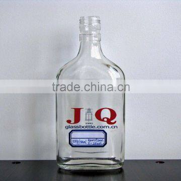 Clear Glass Flat Bottle