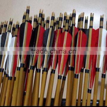 Archery Hunting bamboo arrow shafts with turkey feather for sale