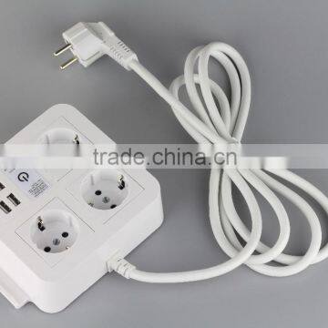 EU standard 5V 8A 3 schuko socket 4 usb charging outlets