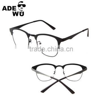 ADE WU Fashion Women Glasses Half Rim Stainless Steel Optical Frame Metal Eyeglasses Frame Clear Lens Glasses