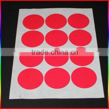 red self adhesive fluorescent sticker in round