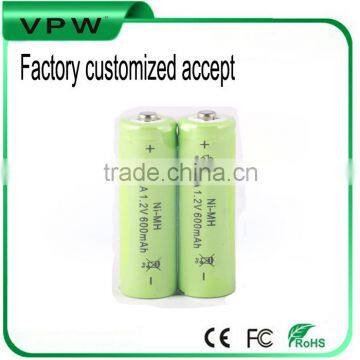 rechargeable NI-MH battery 600mah AA 1.2V from factory