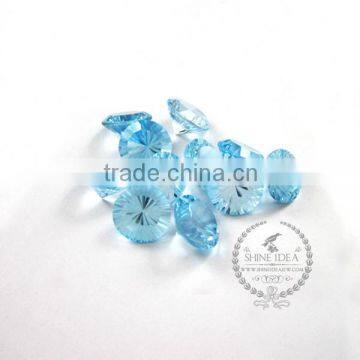 9.5-10.5mm round faceted cut natural sky blue topaz semi precious loose stone gemstone DIY ring earrings cabochon 4110111