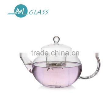 Wholesale handmade glassware 1000ml fire resistant glass teapot N6267