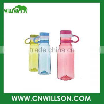 Supply cheap logo printed new design double wall BPA free 550ml plastic tritan bottle with drinking straw lid