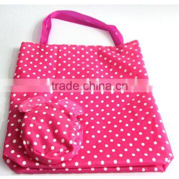 2015 China new custom design cheap cute bear folding dot shopping bags