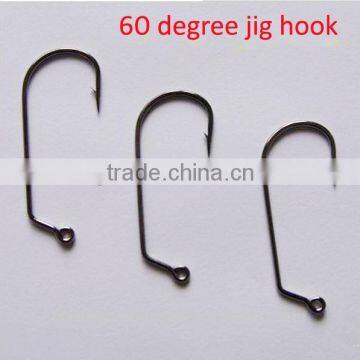 Large stock Carbon steel 60 degree jig hook fishing