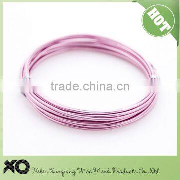 Handcrafted pink color craft aluminum wire round