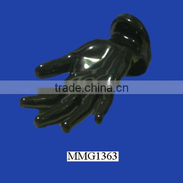 Ceramic black hand shape single toothbrush holder