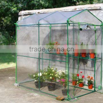 Walk In Greenhouse Reinforced PE Replacement Cover 135g with Roll Up Door