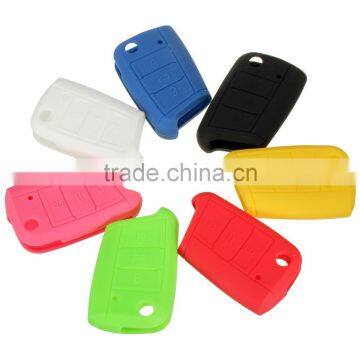 New 3 Button Remote Silicone Key Cover Protective Case Fob For Volkswagen MK7 Golf 8 Colors photo-2